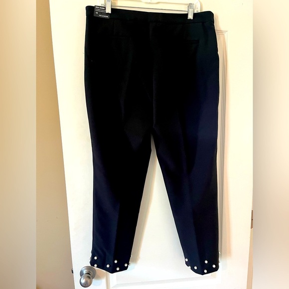 New! Zac & Rachel black Slacks with Pearl Bottom detail women’s SZ 12 - Picture 1 of 16